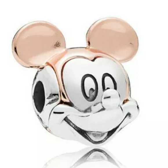 Two-tone Mickey Mouse head charm bead. - Picture 1 of 4